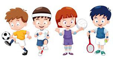 Cartoon children playing sports